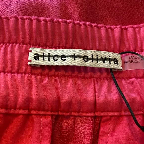 New! Alice + Olivia Jody High Waisted Front Slit Pant Candy Color 33567 - Picture 12 of 16